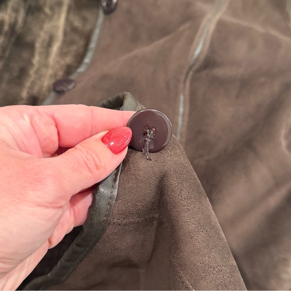 EXCELLED Collection Brown Faux Suede Button Up Long Sleeve Jacket Coat Size‎ XL - Picture 12 of 13